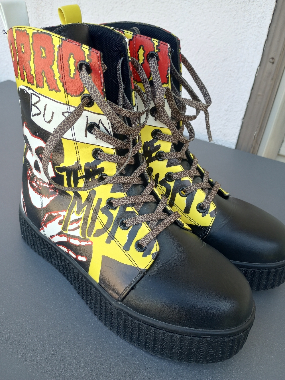 Misfits Strange Cvlt Women's 7.5 Combat Ankle Lace Up Leather Boots.